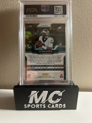 2020 Jalen Hurts Prizm Orange Lazer Rookie PSA 9 back